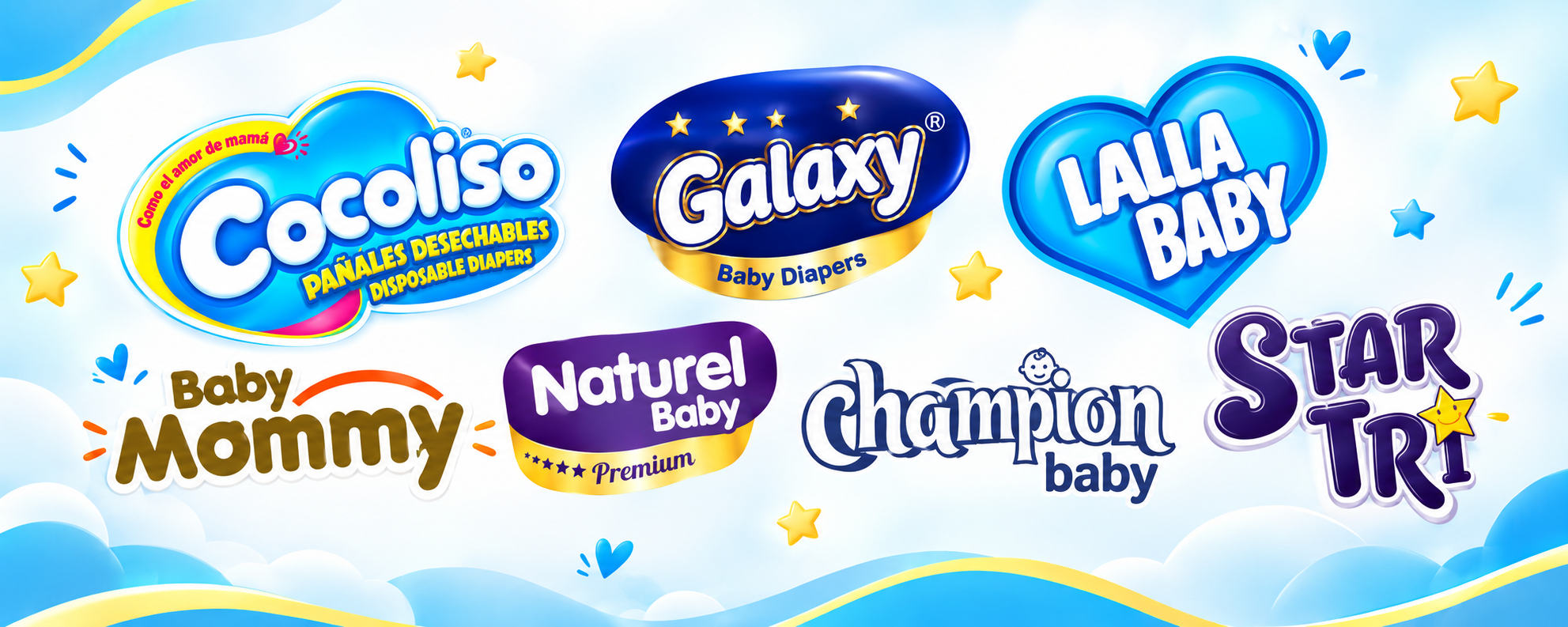 Doğu International Markalarımız - Cocoliso, Galaxy, Lalla Baby, Baby Mommy, Naturel Baby, Champion Baby, Star Tri